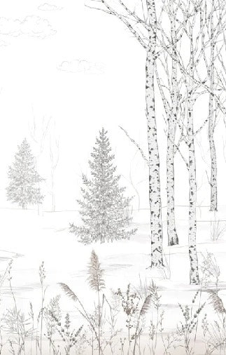 Papier peint noir et blanc douceur des bois, XXL, tendance