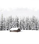 Carta da parati panoramica per chalet di montagna