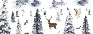 Carta da parati per bambini Animali nella neve