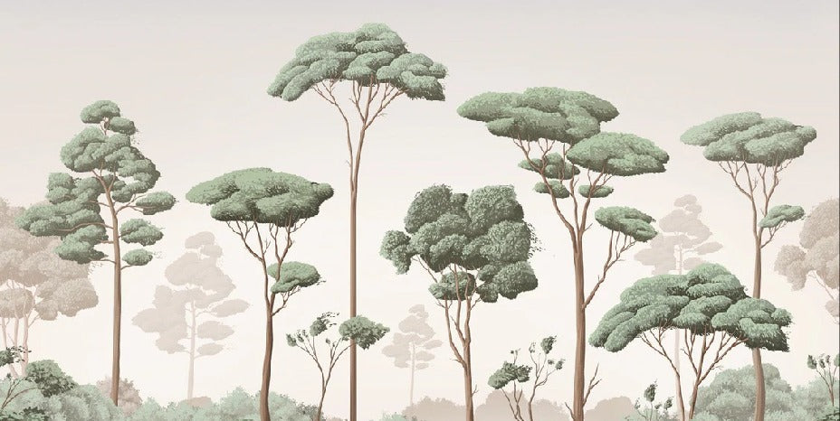 Papier peint brise légère pinède