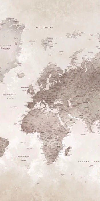 Carta da parati con mappa del mondo senza tempo