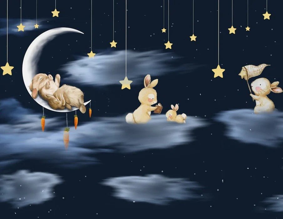 Luna notte stellata carta da parati
