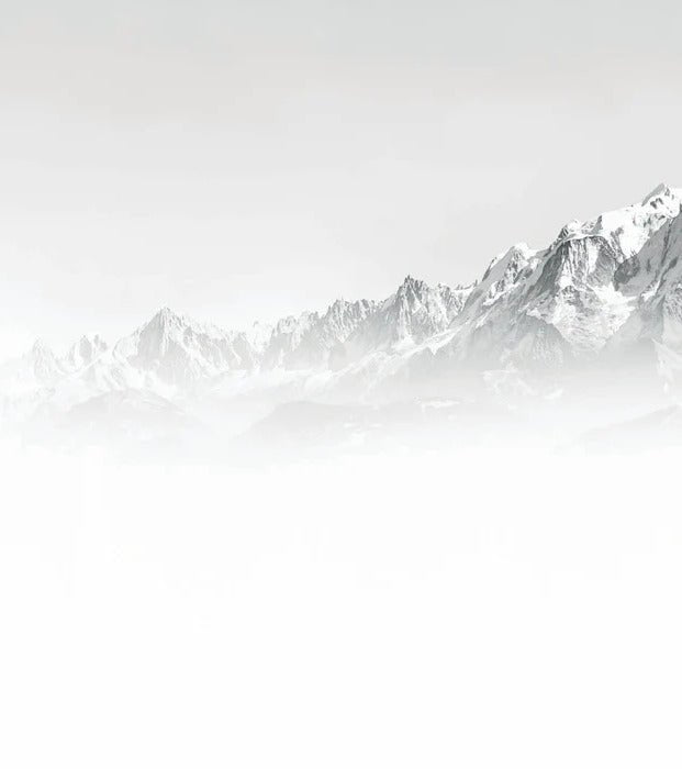 Papier peint Mont Blanc dans la brume noir et blanc, XXL, tendance