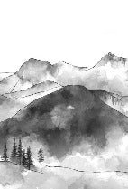 Carta da parati in bianco e nero dei monti Aravis