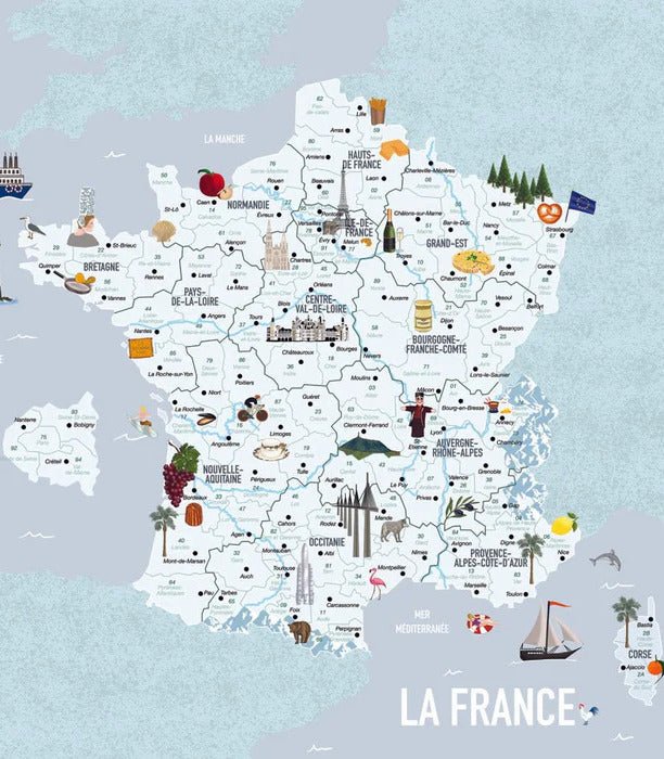 Carta da parati blu della Francia per bambini