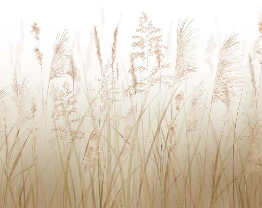 Carta da parati con fiori di campo di grano