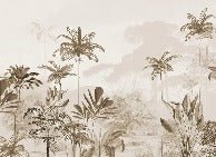 Carta da parati panoramica della giungla eden seppia