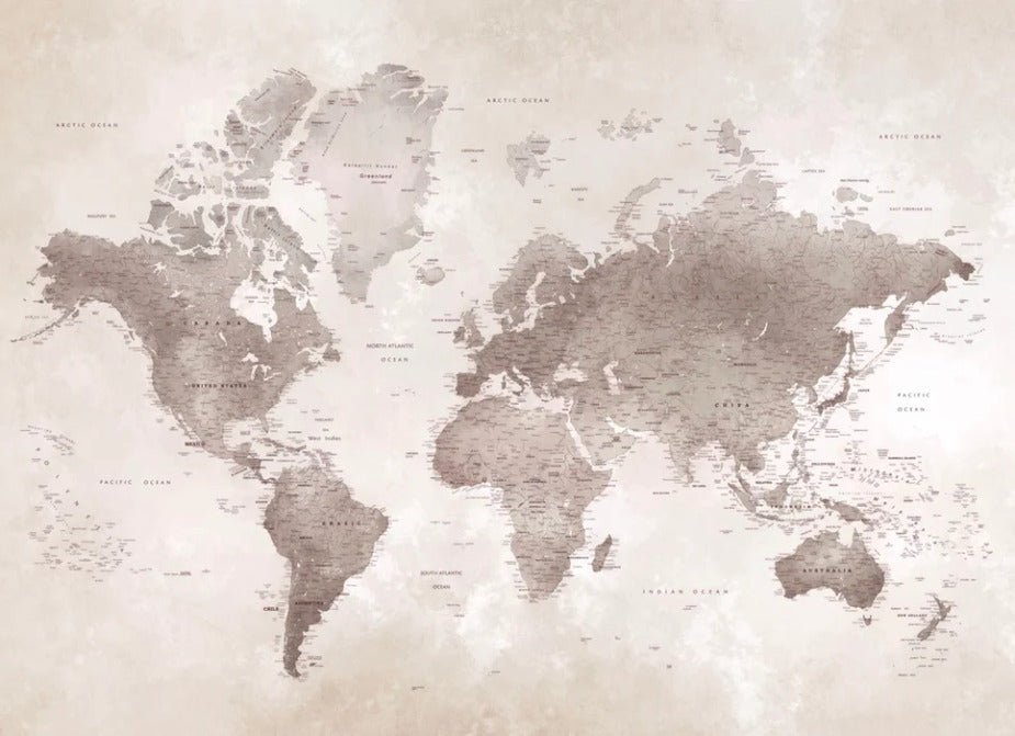 Carta da parati con mappa del mondo senza tempo