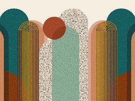 Carta da parati di tendenza grafica Art pop deco