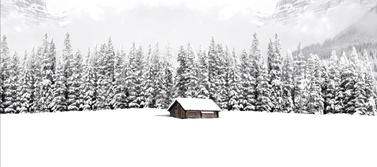 Papier peint panoramique chalet en montagne, XXL, tendance