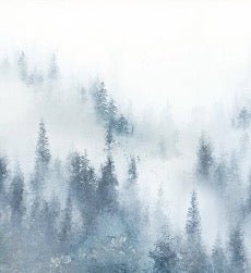 Carta da parati acquerellata blu nebbia di abete