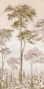 Carta da parati natura pineta seppia