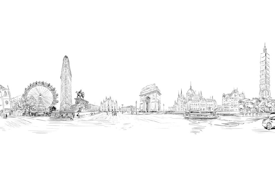Monumento mondiale in bianco e nero
