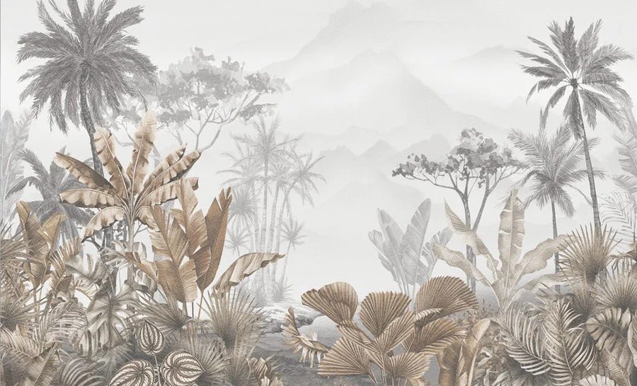 Papier peint tendance tropical sepia, XXL, tendance