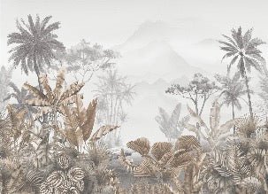 Carta da parati seppia tropicale