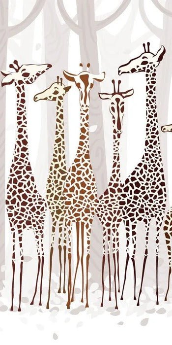 Elegante carta da parati Giraffes