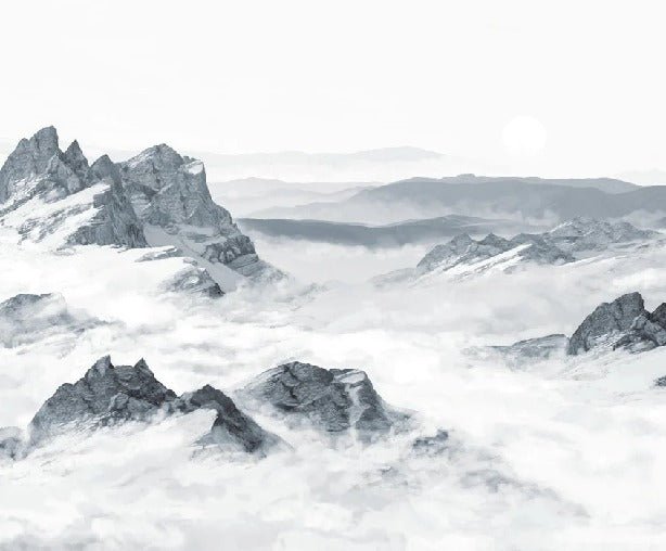 Carta da parati panoramica sulle montagne blu