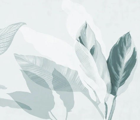 Papier peint feuillage moderne vert d'eau