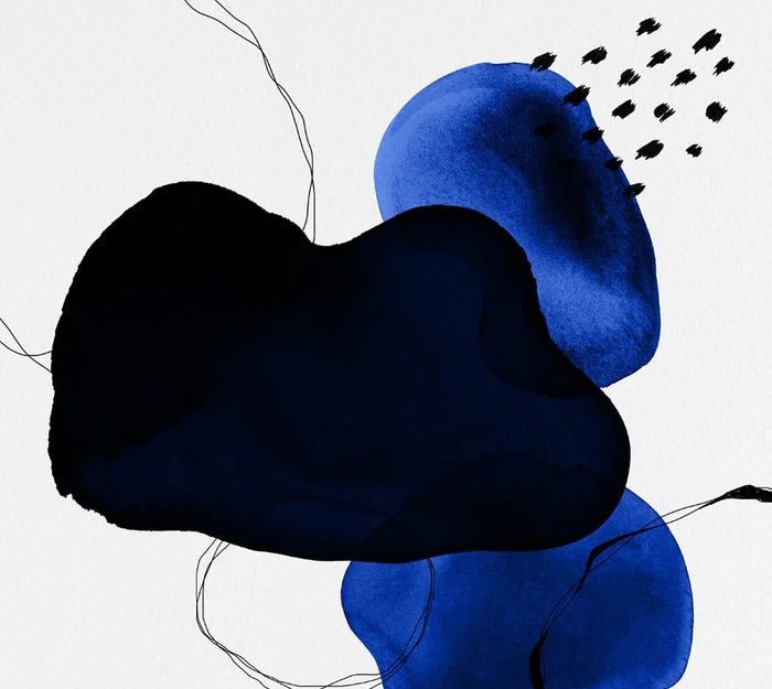 Carta da parati moderna in acquerello blu petrolio