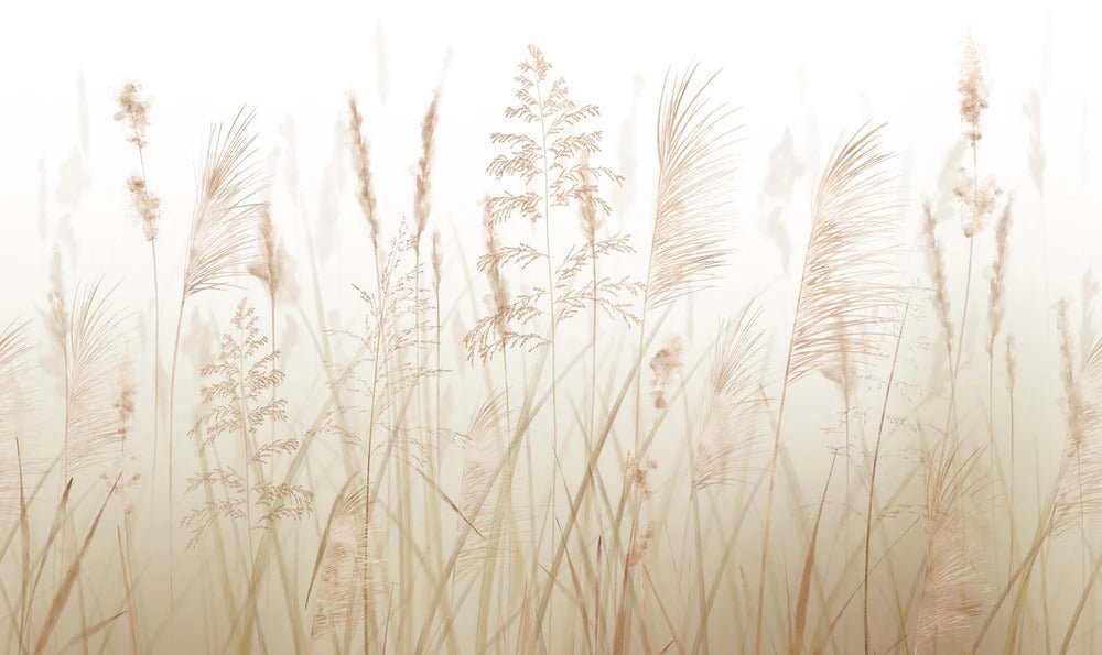 Carta da parati con fiori di campo di grano