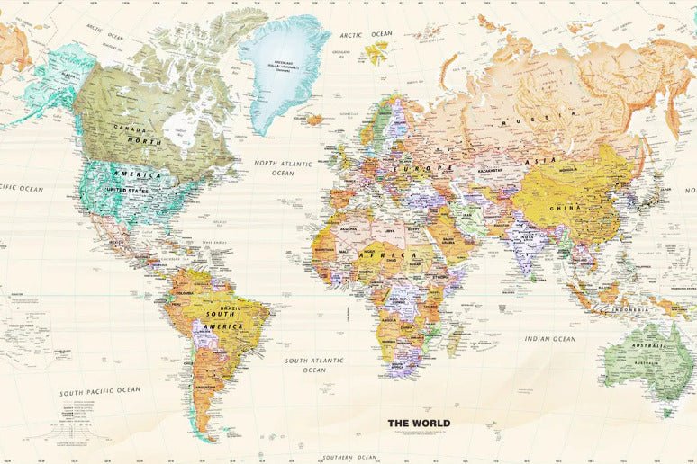 Carta da parati originale con mappa del mondo