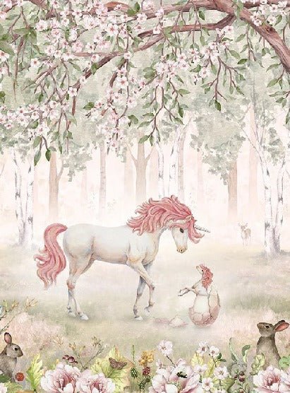 Ragazza fata unicorno carta da parati