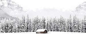 Carta da parati panoramica per chalet di montagna