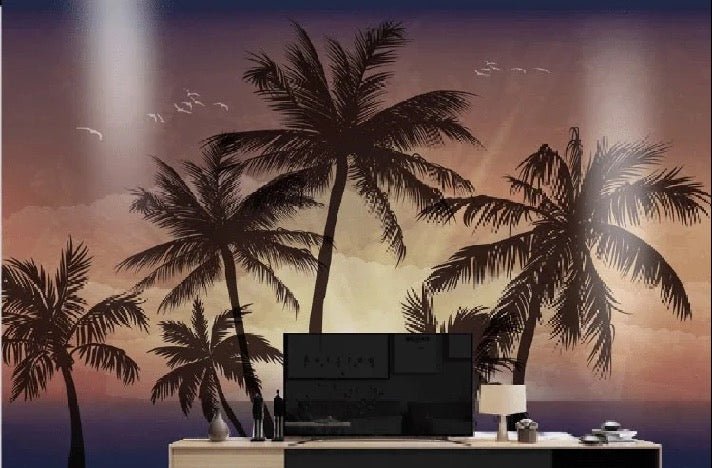 Carta da parati tramonto palma