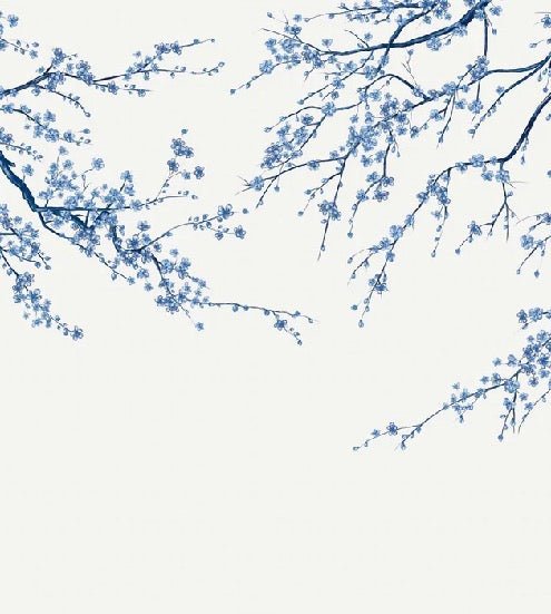 Carta da parati panoramica Sakura white flower