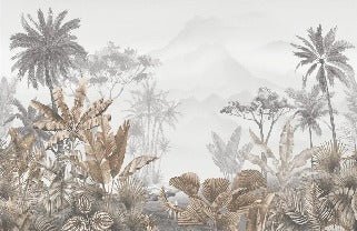 Papier peint tendance tropical sepia, XXL, tendance