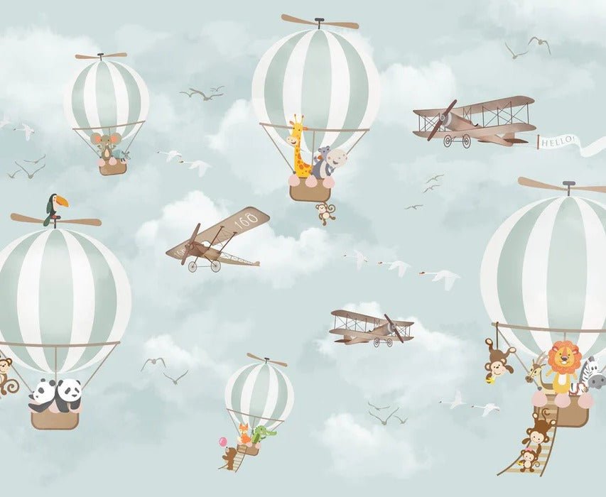 Animali in mongolfiera wallpaper