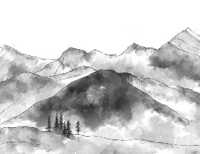 Carta da parati in bianco e nero dei monti Aravis