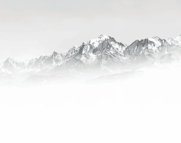Il Monte Bianco nella nebbia carta da parati in bianco e nero