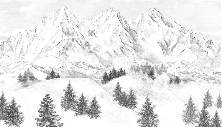 Papier peint montagne sommets de Chamonix
