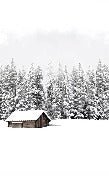 Papier peint panoramique chalet en montagne, XXL, tendance