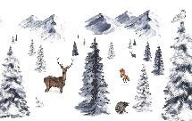 Carta da parati per bambini Animali nella neve