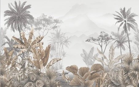 Papier peint tendance tropical sepia, XXL, tendance