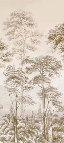 Carta da parati natura pineta seppia