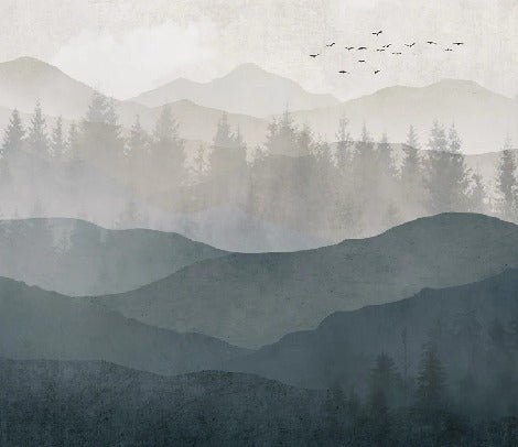 Carta da parati panoramica della natura in bianco e nero