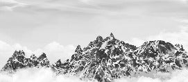 Papier peint noir et blanc toile des Cimes Mont blanc, XXL, tendance