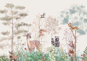 Carta da parati per la cameretta dei bambini magic nature beige