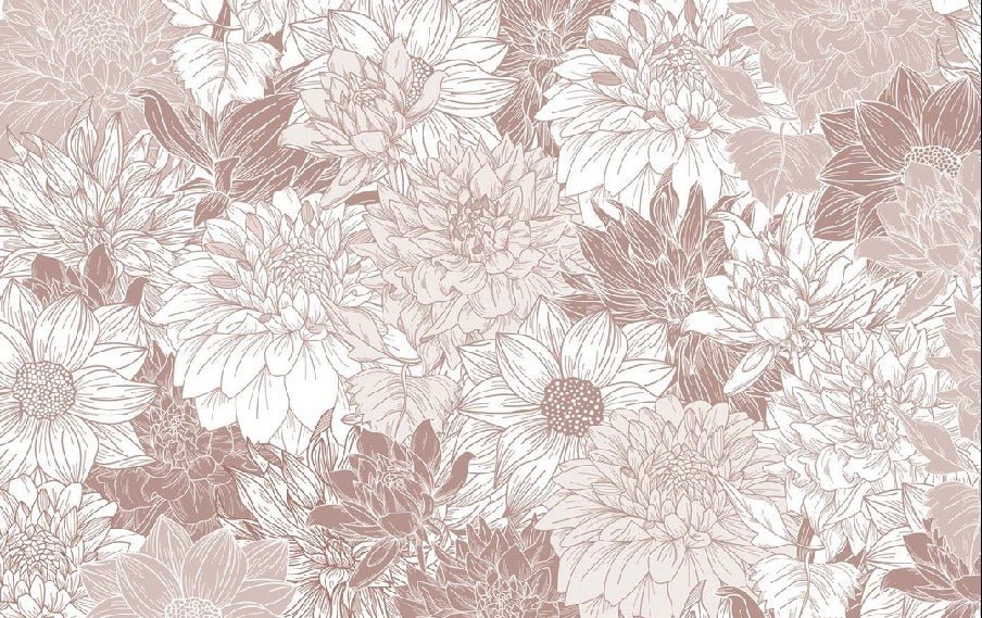 Carta da parati con fiori di dalia