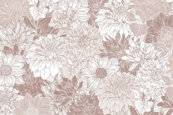 Carta da parati con fiori di dalia