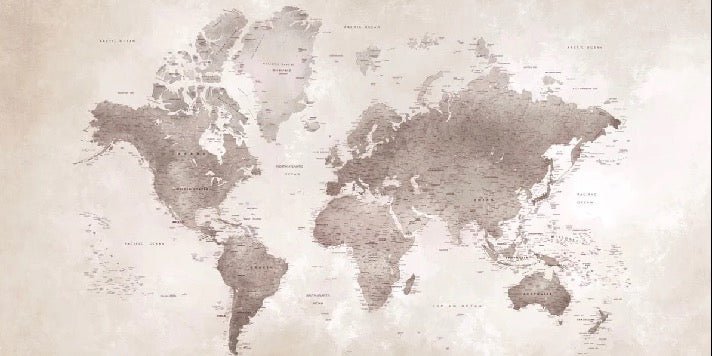 Carta da parati con mappa del mondo senza tempo