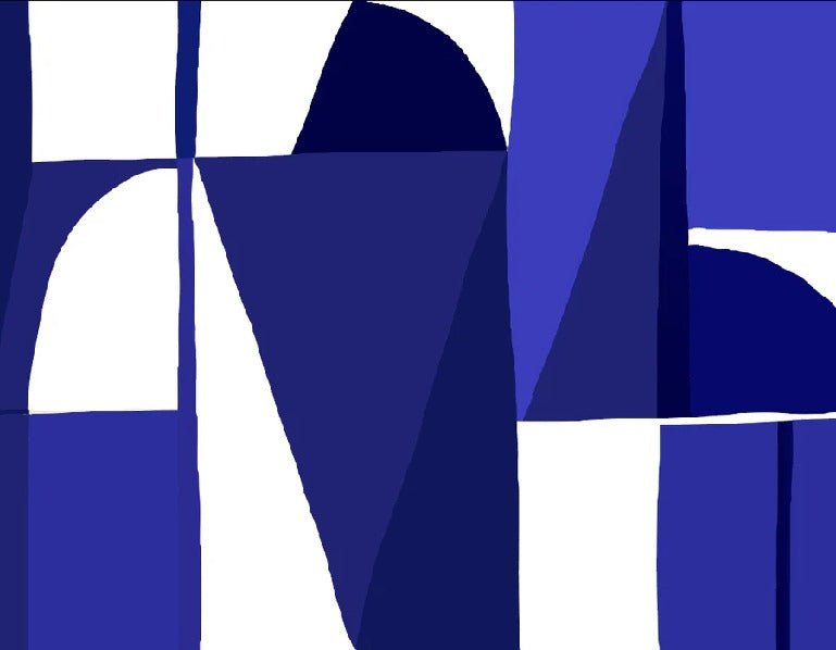 Carta da parati blu in stile Memphis