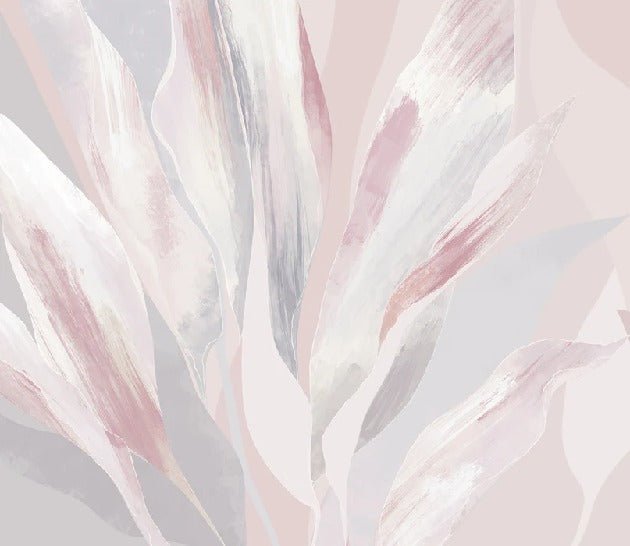 Carta da parati in tessuto floreale rosa cipria