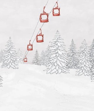 Carta da parati rossa per gondola di montagna