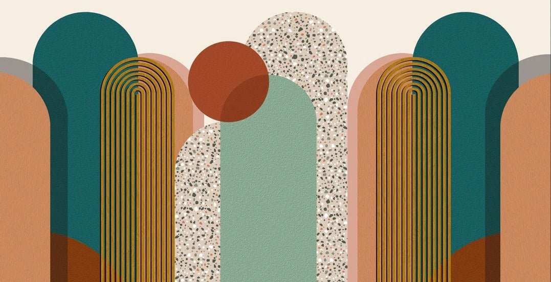 Carta da parati di tendenza grafica Art pop deco