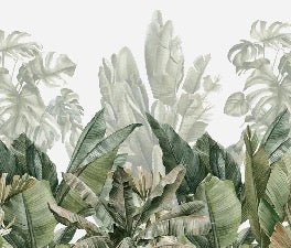 Papier peint panoramique bananier vert, XXL, tendance