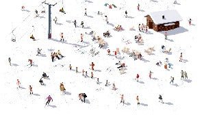 Carta da parati panoramica per l'après ski